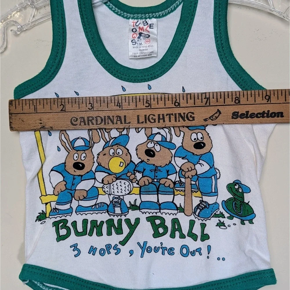 Vintage Bunny Ball Baseball‎ Tumble Togs Sports 80s Tank Top Infant 18 Months